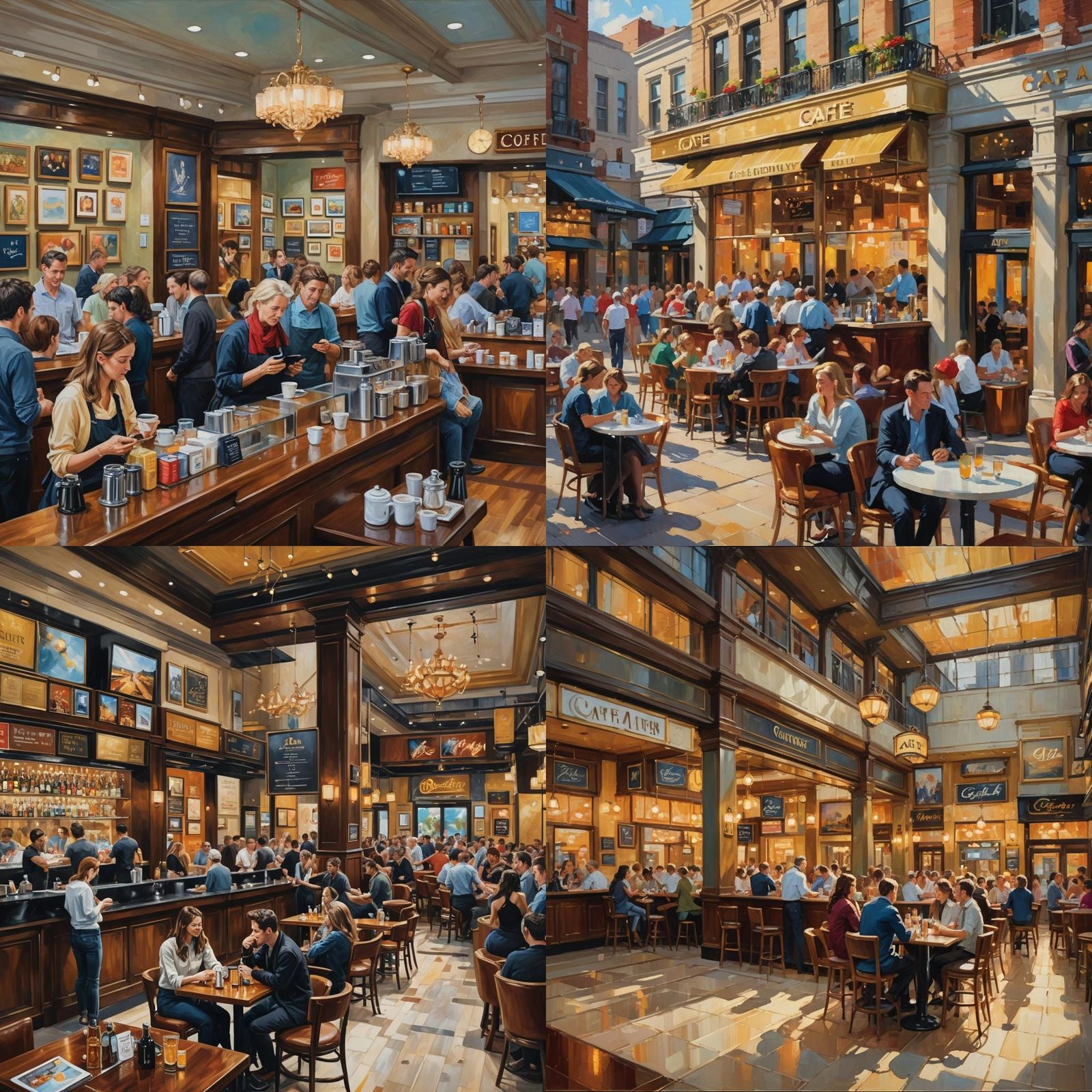 Cafe-Bar in Upscale Mall, James Gurney Style