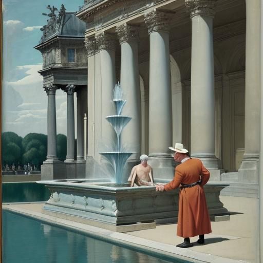 Fontainebleau Fountain: Rothko and Ingres Inspired Art