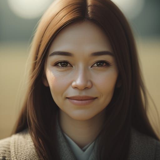 Warm Portrait of Woman with Soft Lighting