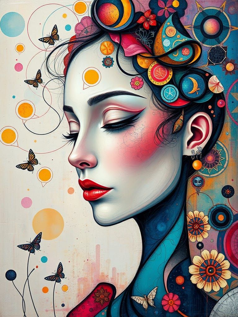 Breathtaking Magical Realism Abstract Portrait Painting Mast...