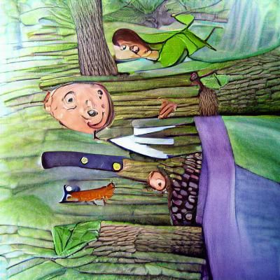 Knife Man Meets Pim and Francine: Storybook Scene