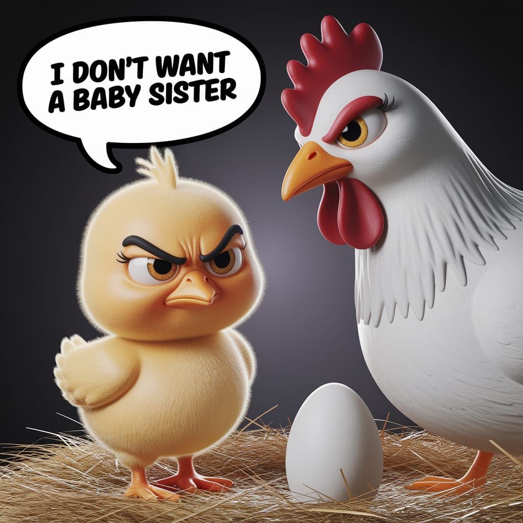Grumpy Chick Doesn't Want a Sister: Comic CGI