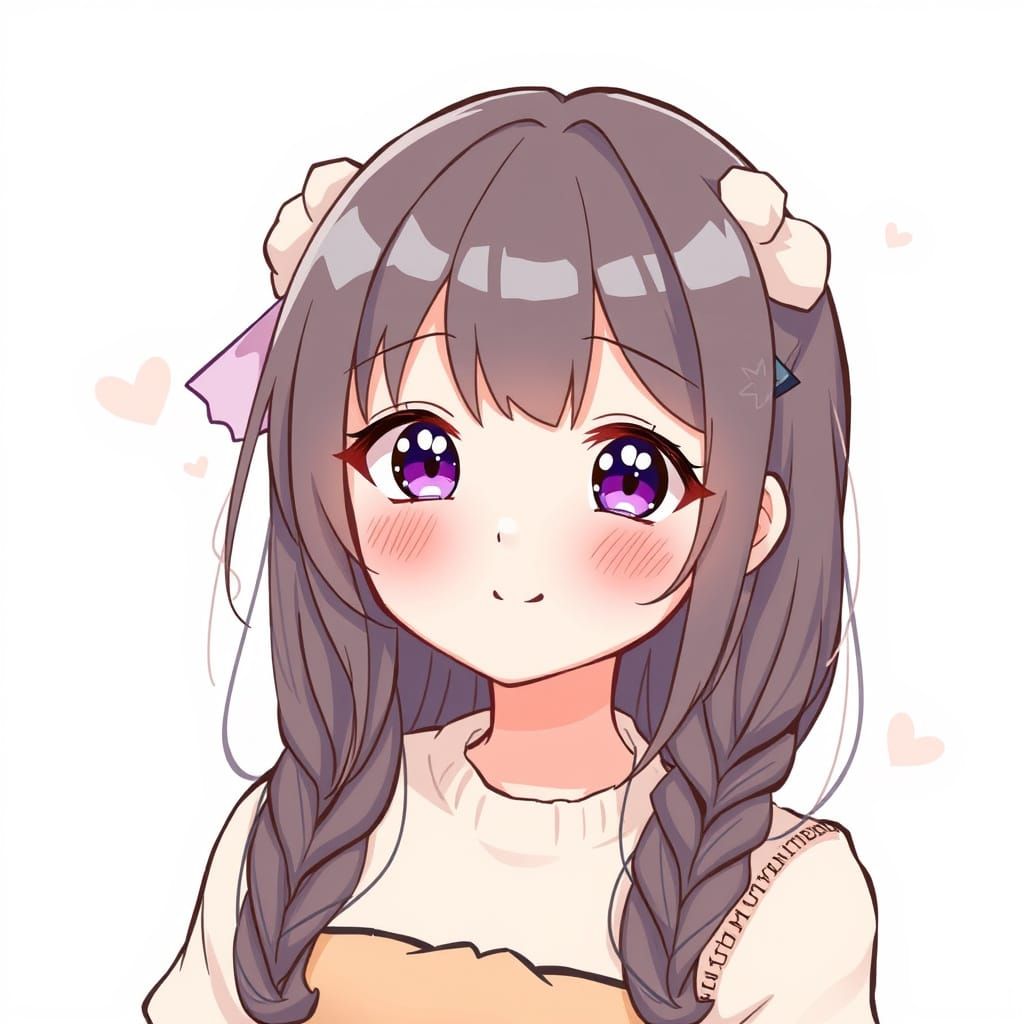 Cute Kawaii Girl in Anime Style