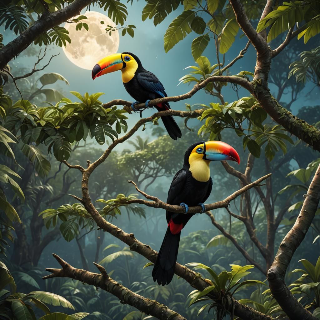 Cute Baby Toucan in Amazonian Forest