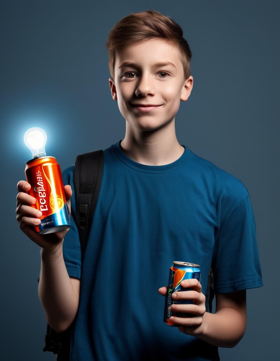Energy Drink Photo Advertising With Light Bulb