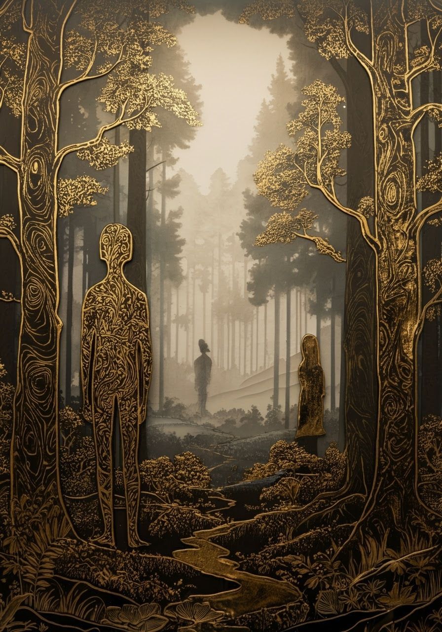 Foggy Negative Space Forest