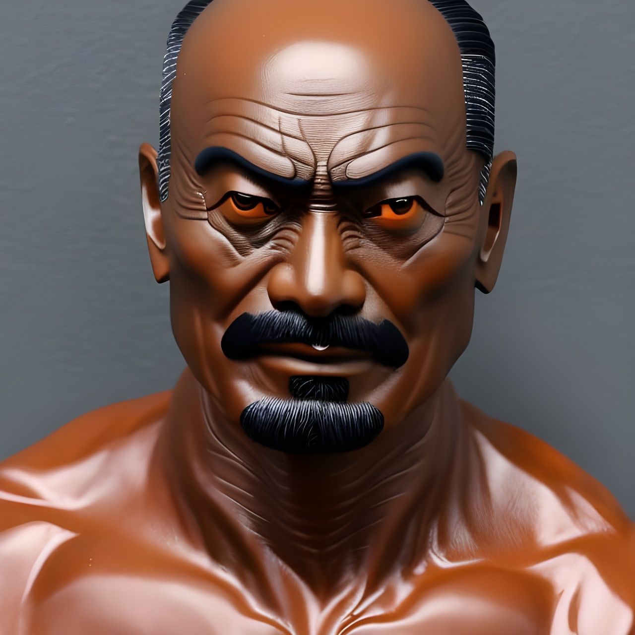 Sinister Bald Villain with Silver Kimono