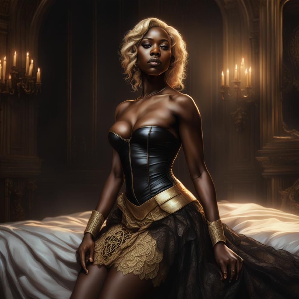 Fantasy Girl in Lace: 8k Digital Art