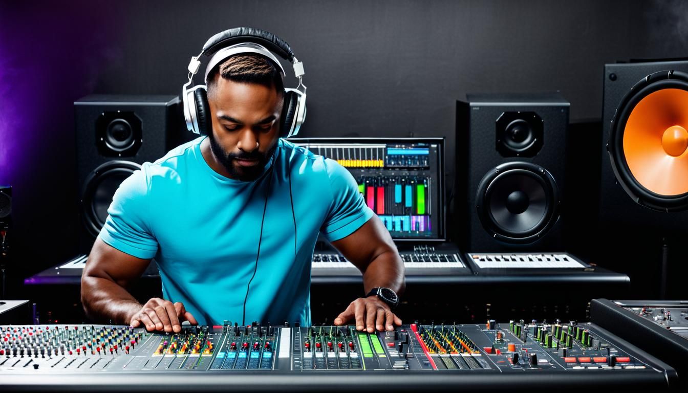 Tiger DJ Mixing Music at Studio Console