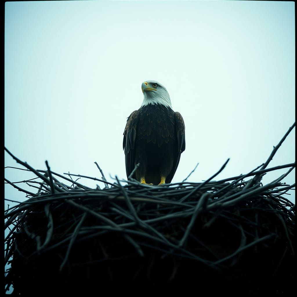 Eagle in Cinematic Film Still