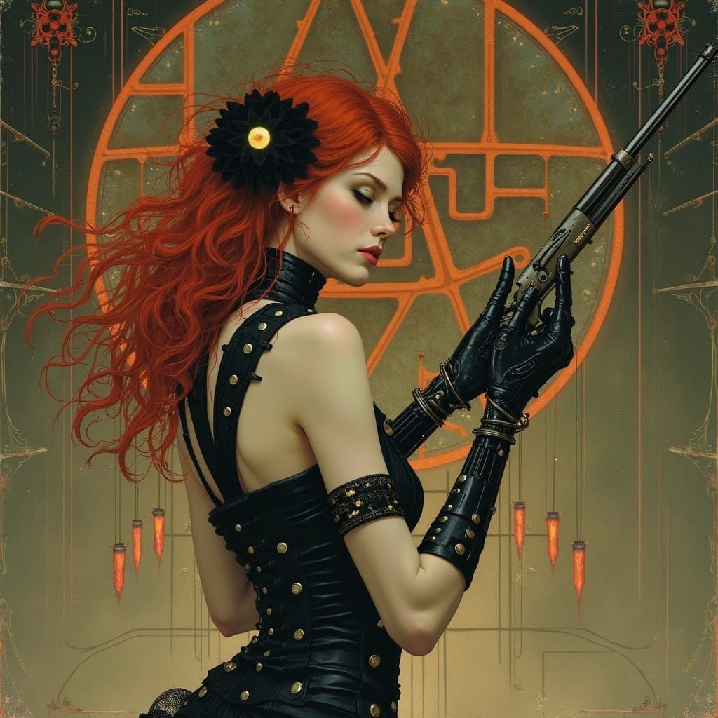 Enigmatic Biomechanical Cyborg at Fairground