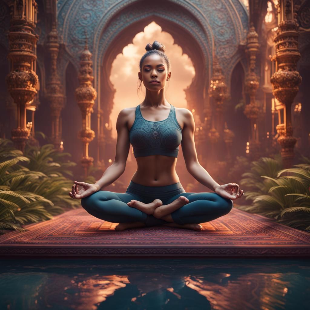 Yoga Flyer as Detailed Matte Painting