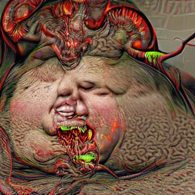 Horrifying Demon with Exposed Brain
