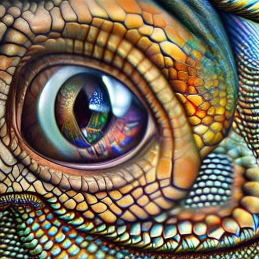 Young Dragon with Focused Eyes: Hyperrealism