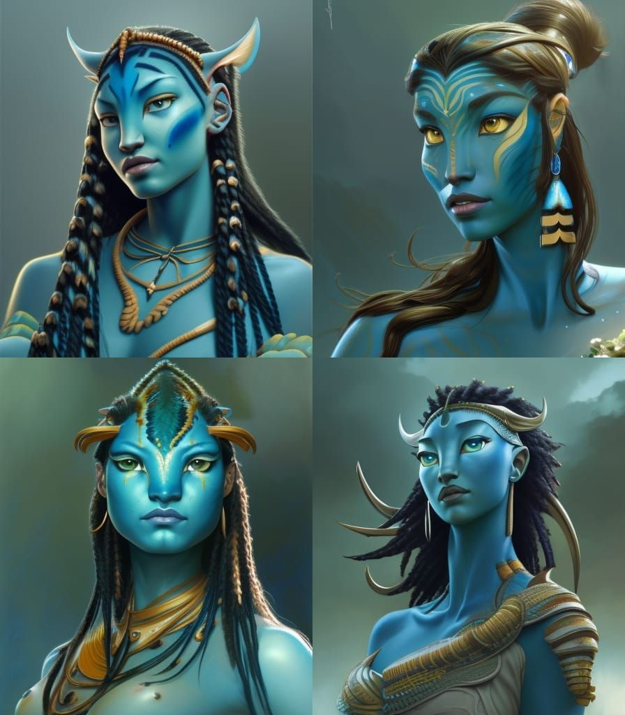 Stunning Portrait of Avatar's Tsireya in Art Nouveau Style