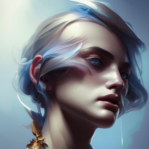 Detailed Portrait in Dynamic Lighting, Trending Artstation S...