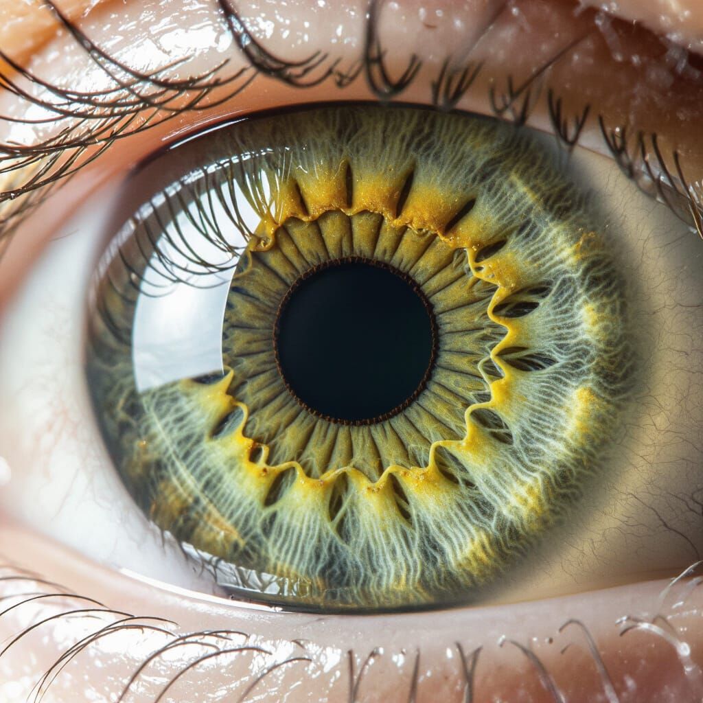 Macro Photo of a Hazel Human Eye Iris