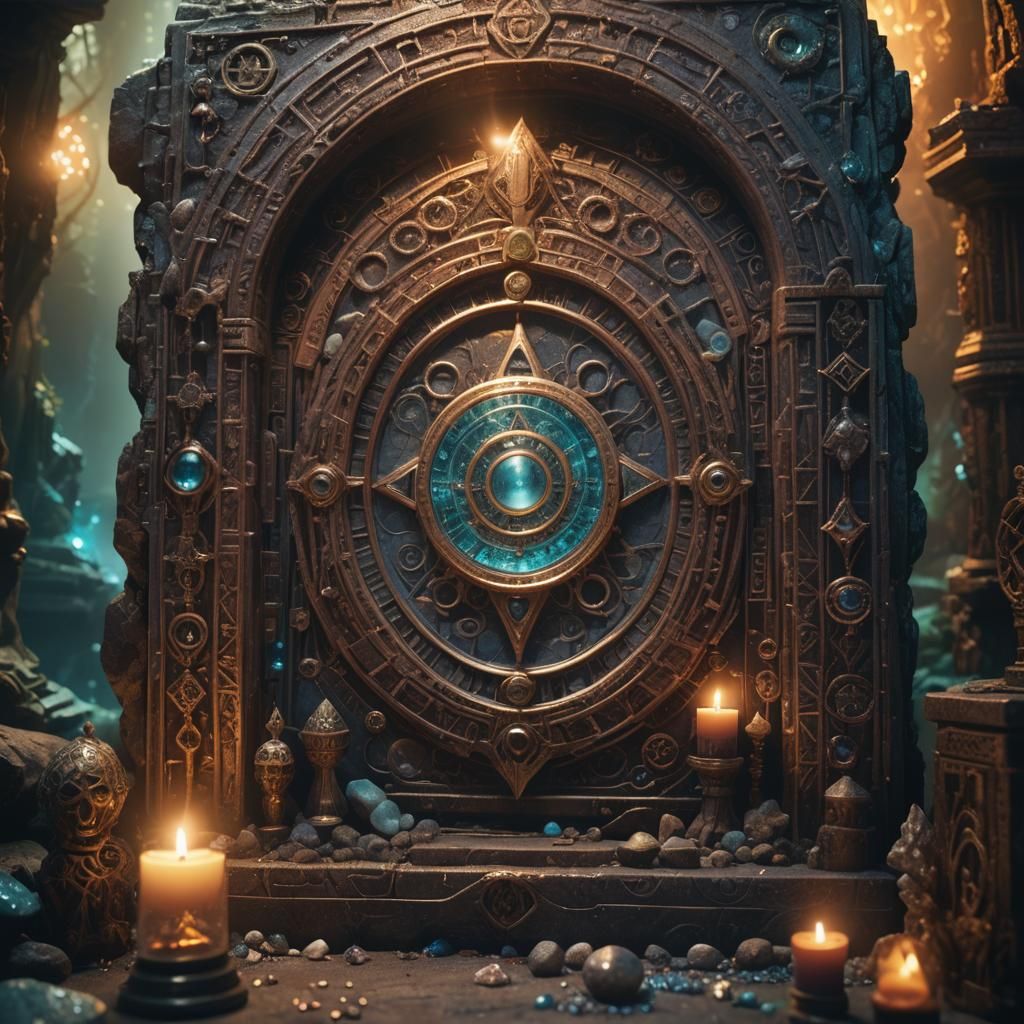 Mysterious Ancient Relic in Mystical Chamber