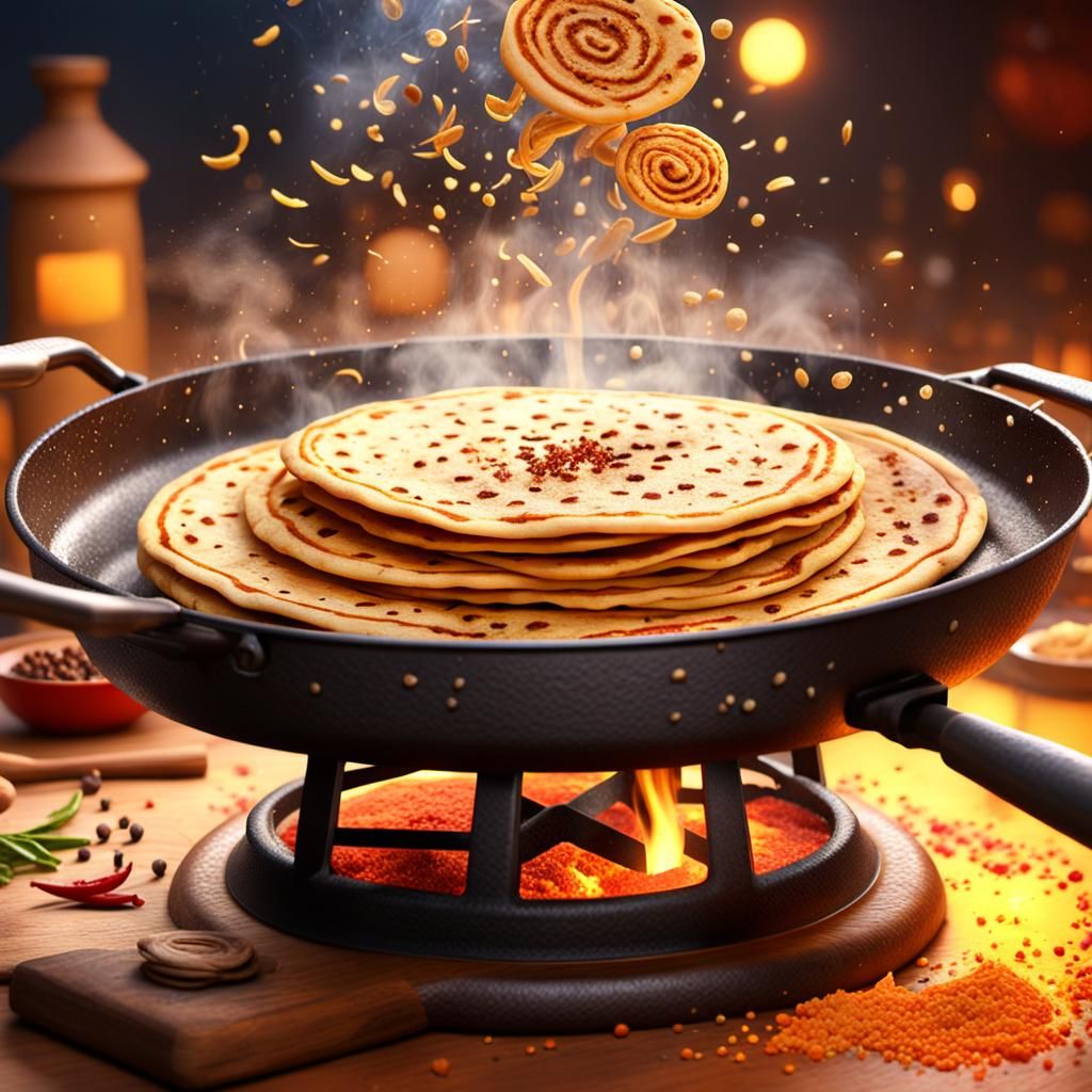 Whimsical Indian Kitchen in Vibrant 3D Digital Art