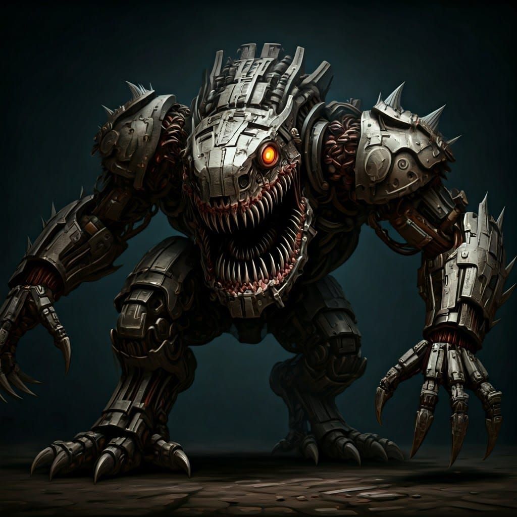 Cyberpunk Mechanical Horror Unleashed