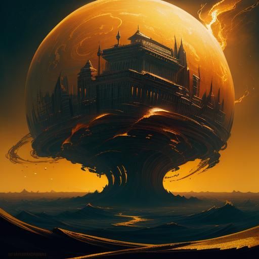 Majestic Calligraphic Brushstrokes in Futuristic Style