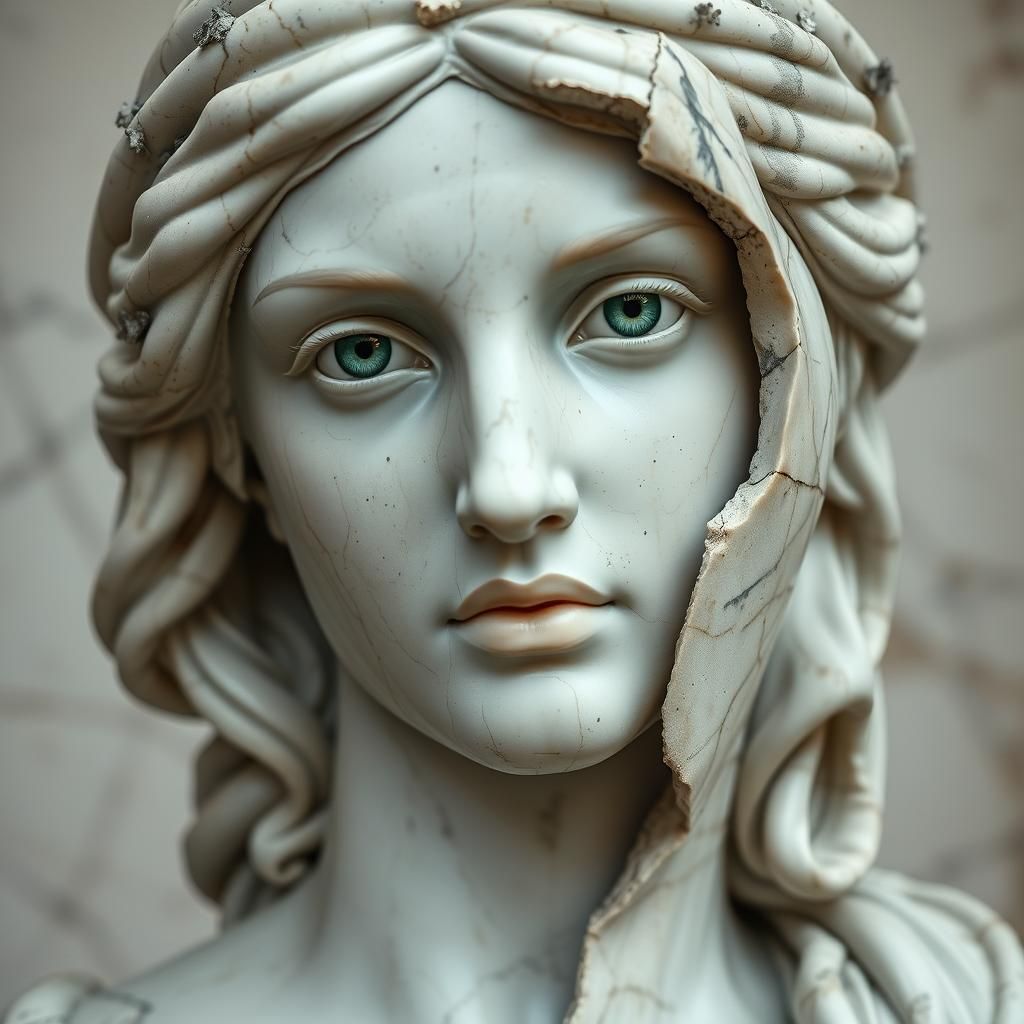 Greek Goddess Marble Statue Coming to Life