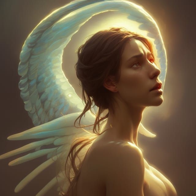 Angel of Life Portrait in Hyperdetailed Style