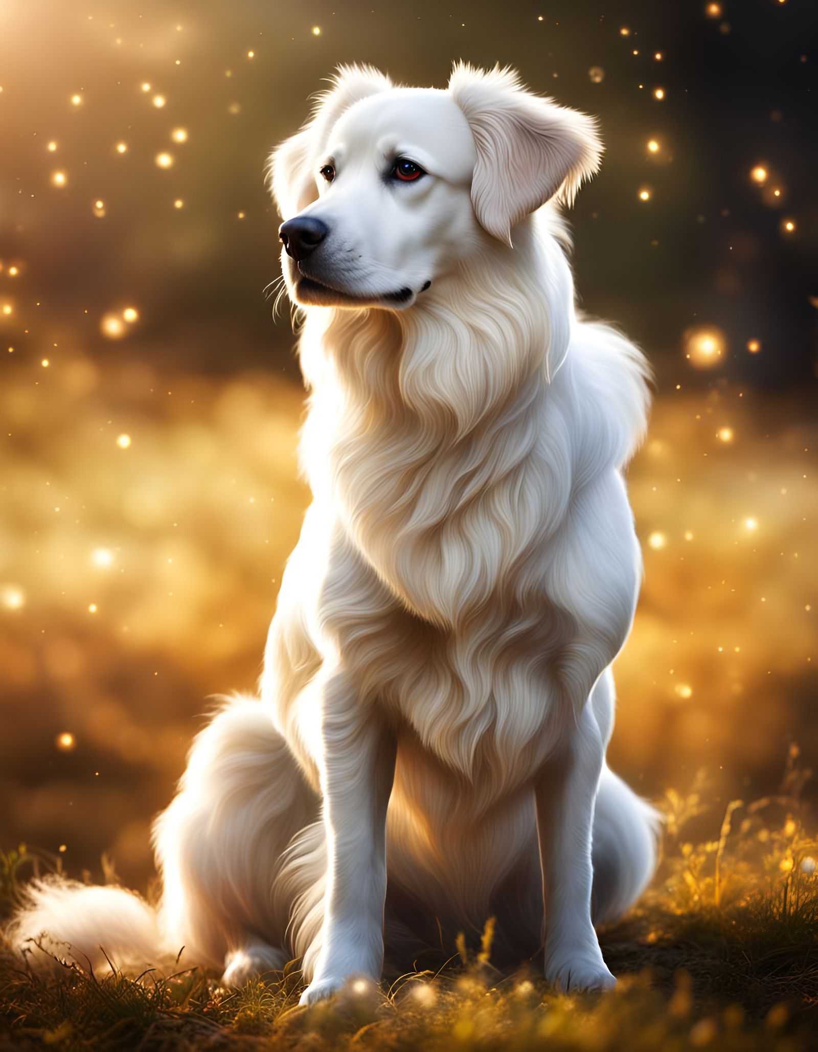 Magnificent beautiful celestial dog. (Full body portrait: 1....