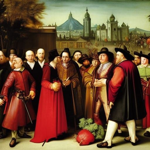 Vampire Grocery Store: Baroque Oil Painting