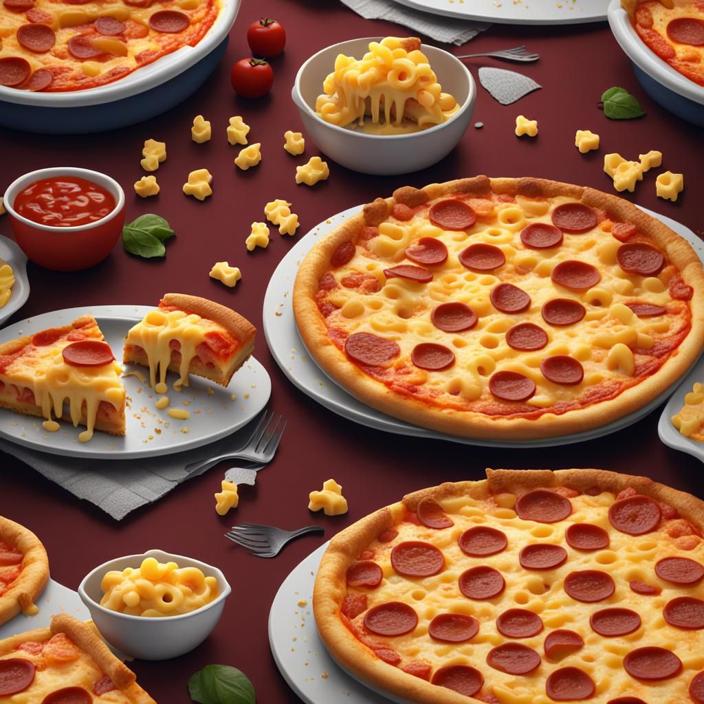 Cheese Pizza and Mac and Cheese Feast