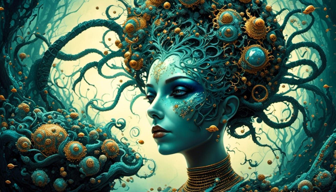 Sorceress and Sorcerer in Rococo-Horrorcore Style