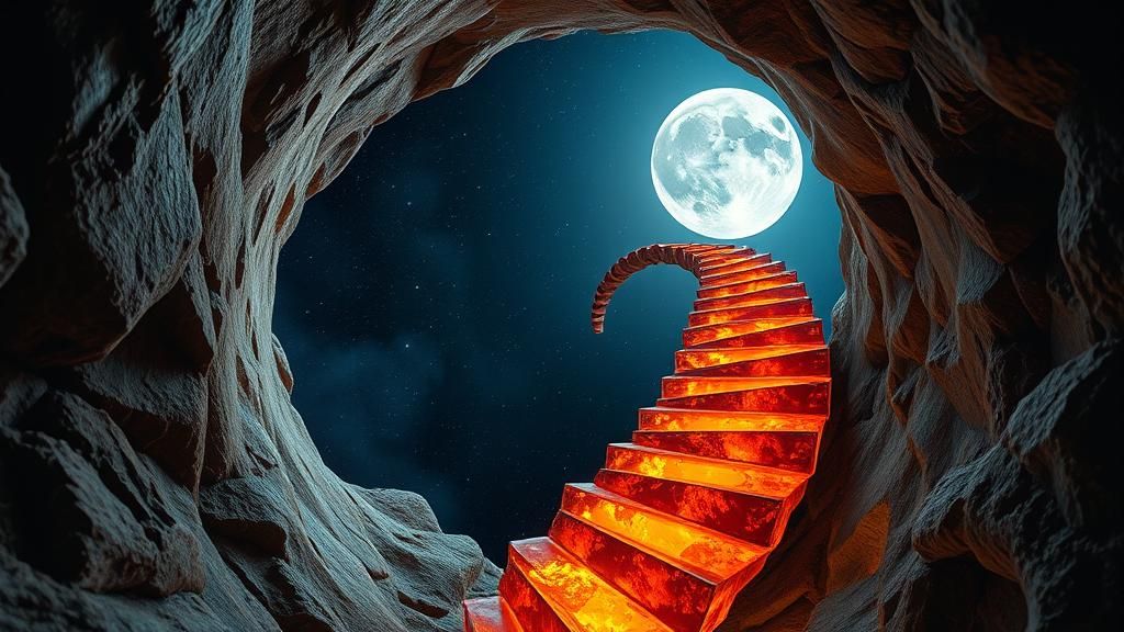 Opal and Amber Stairway to the Moon