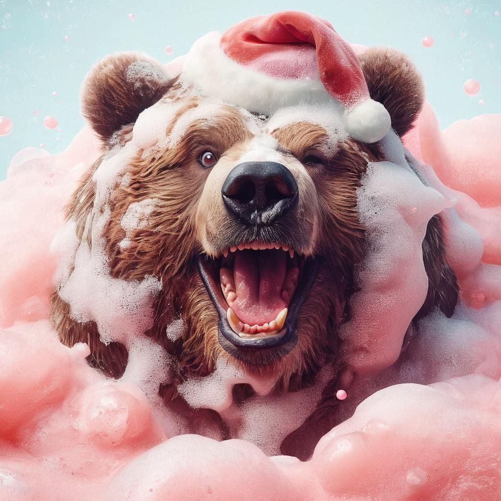 Contemptuous Kodiak Bear in a Pink Froth Frenzy