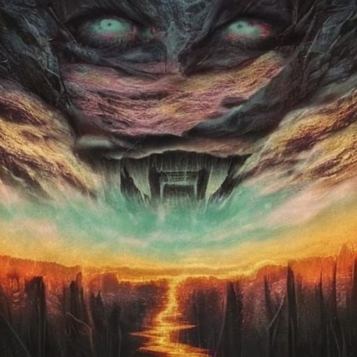 Surreal Object in Dark Room with Neon Lighting