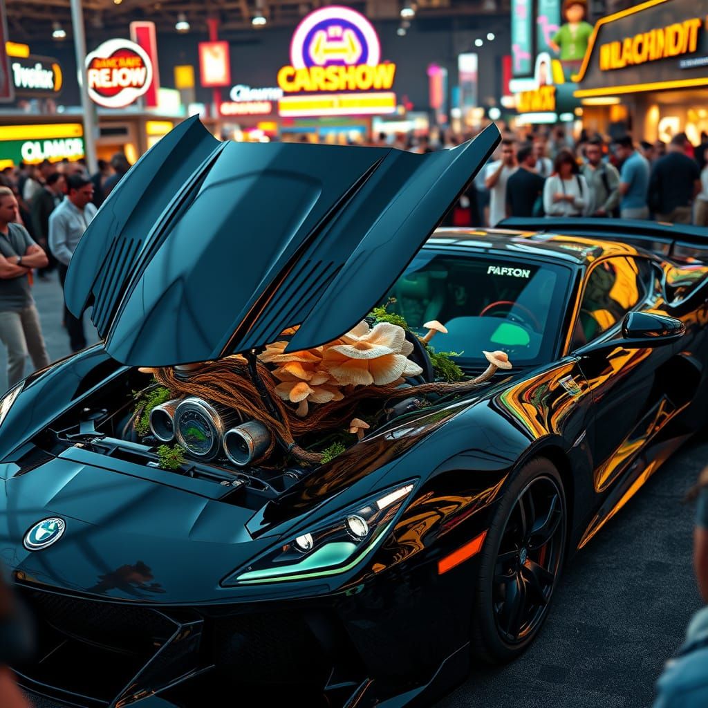 Sleek Eco-Futuristic Sports Car Blends Nature and Technology