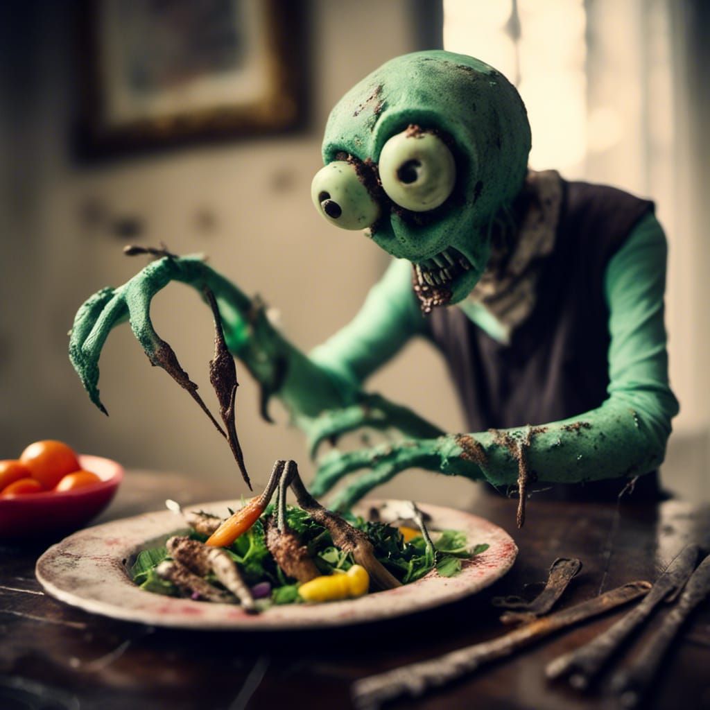 Macabre Salad Fingers Cartoon with Rusty Spoons
