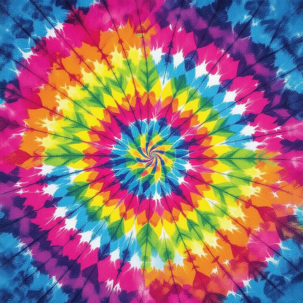 Psychedelic Tie-Dye Pattern in Vivid 1960s Style