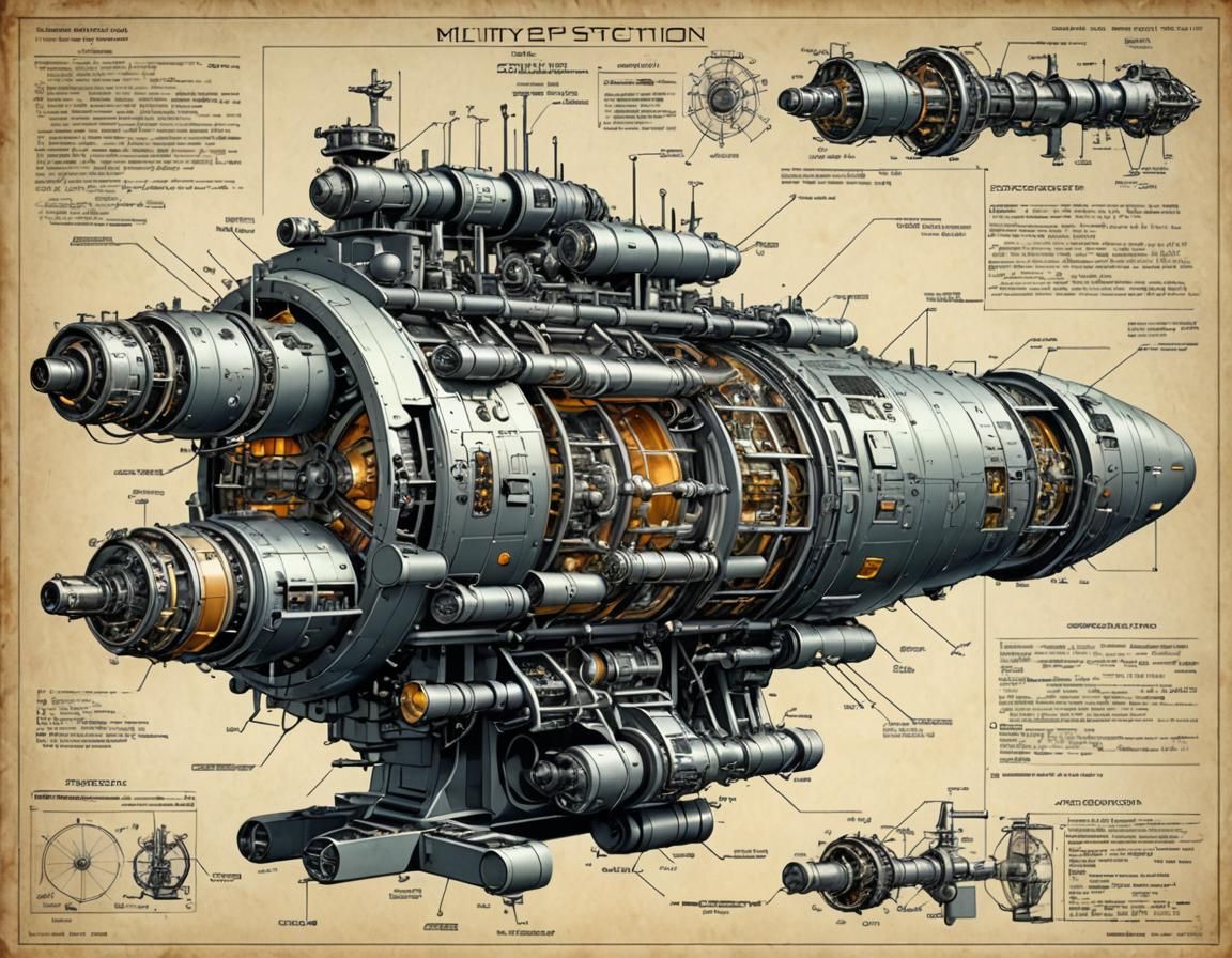 Military Space Station: Technical Patent Diagram
