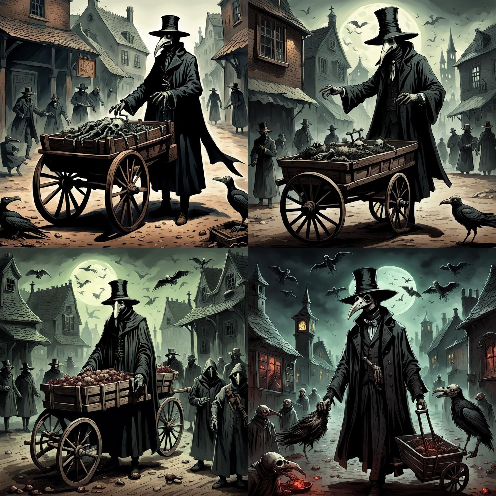 Plague Doctor's Macabre Collection: A Gothic Horror Scene