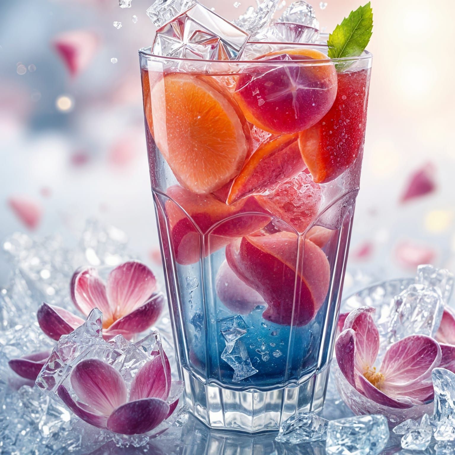 Ethereal Spring Winter Juice in Crystal Glass
