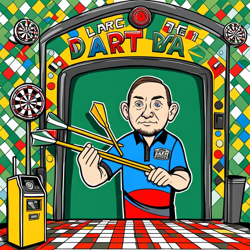Cartoon Dart Player Graphic