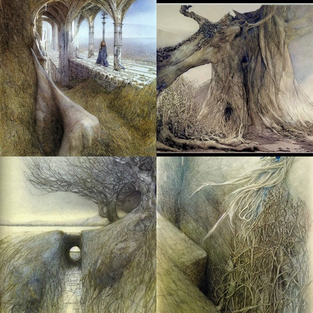 Ethereal Fantasy Landscape in Classic Illustration Style