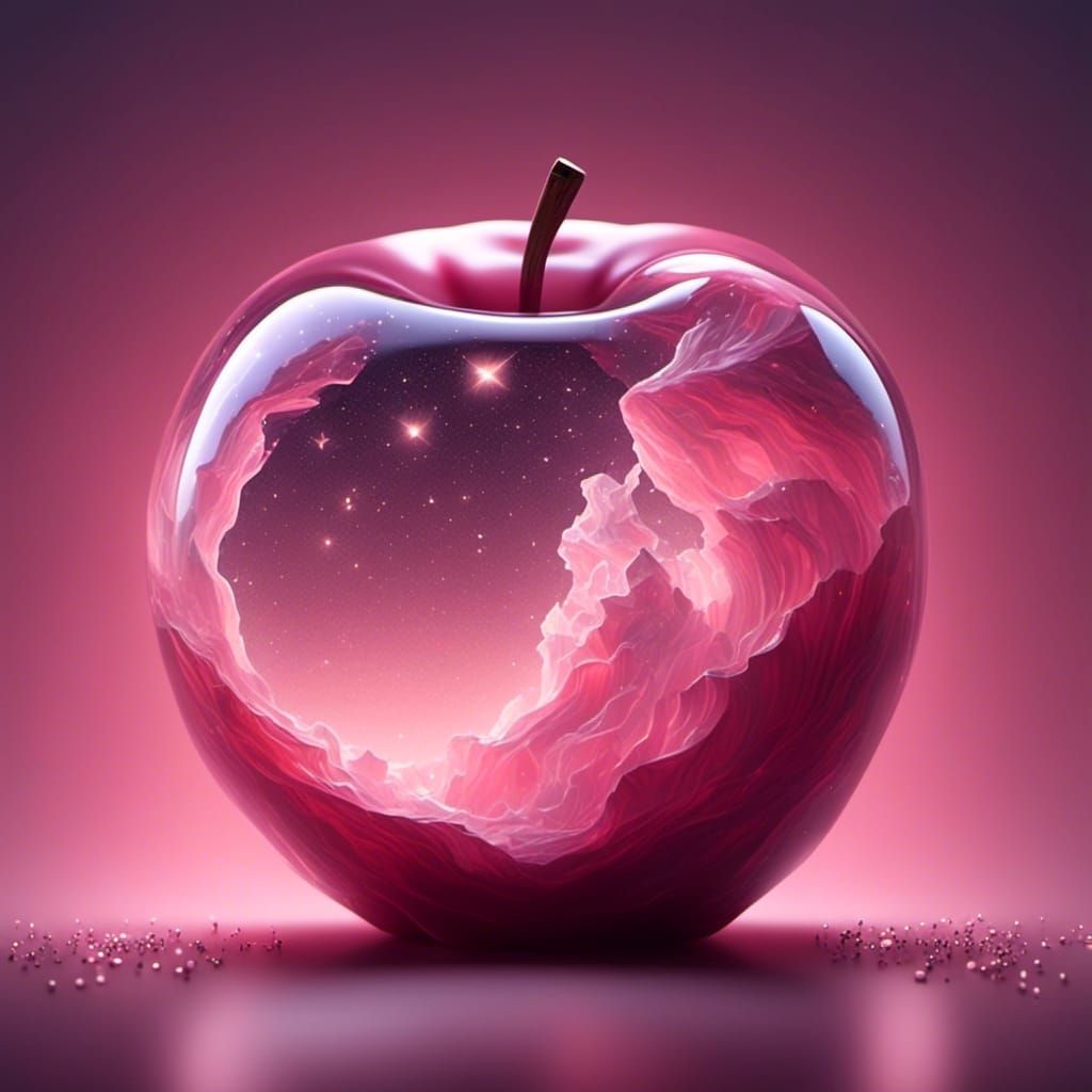 Starry Night Inside Translucent Apple
