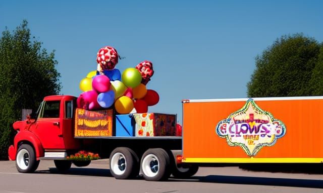 Clowns Dismantling Circus Tent After Performance