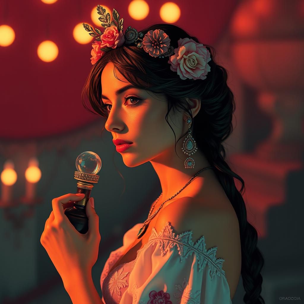 Dreamlike Pixel Art Portrait of Beautiful Girl