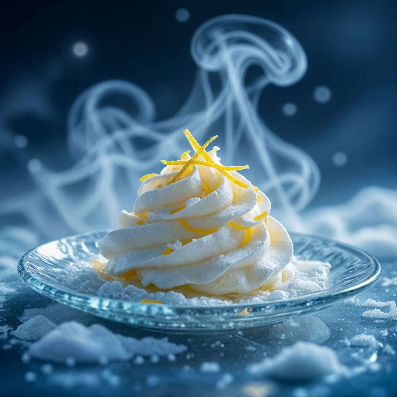 Frozen Lemon Cloud Dessert with Citrus Zest