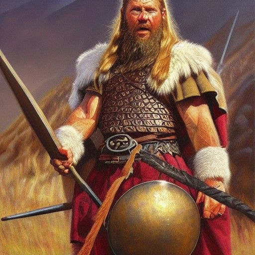Viking King Portrait in Oil Paint