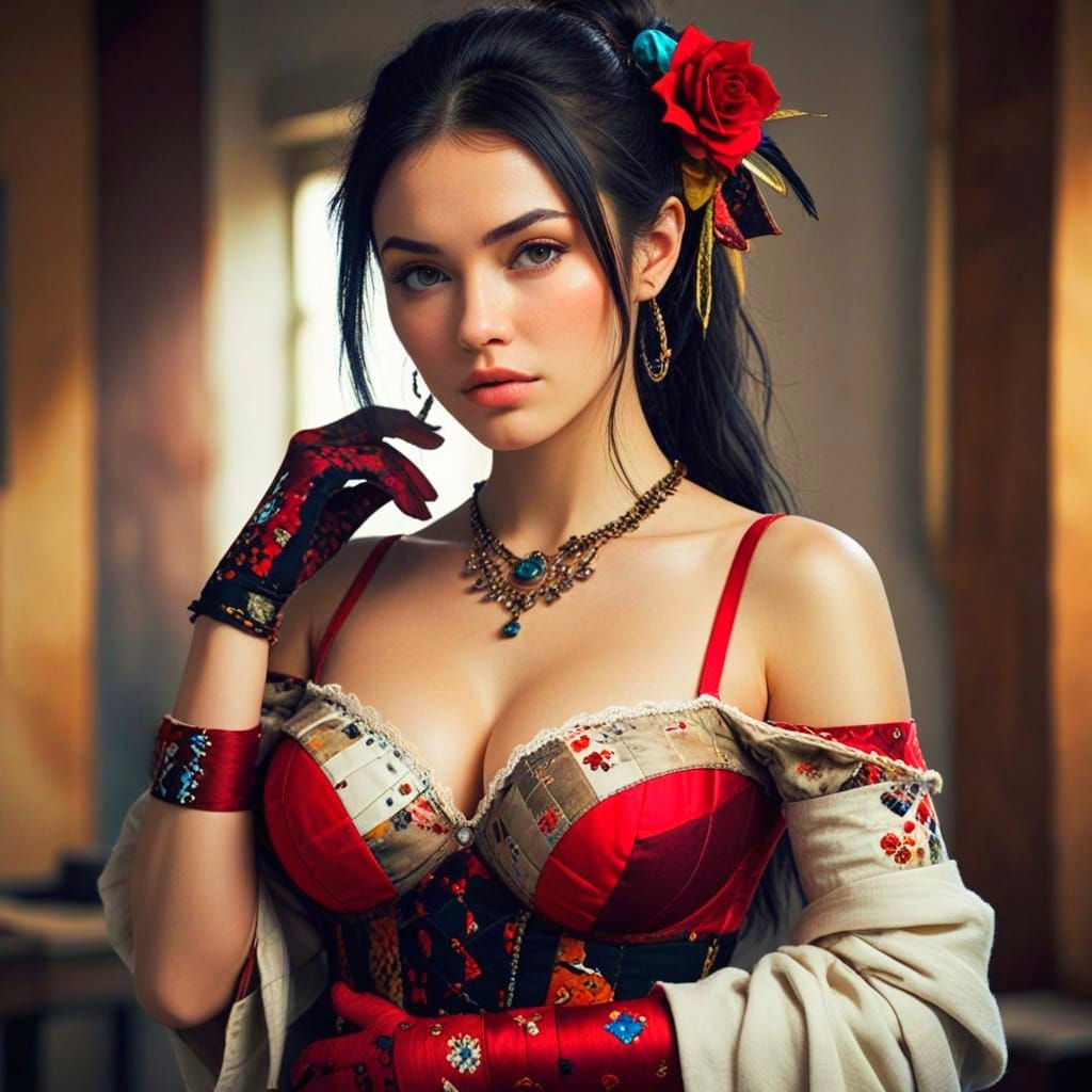 Vibrant Patchwork Art Piece