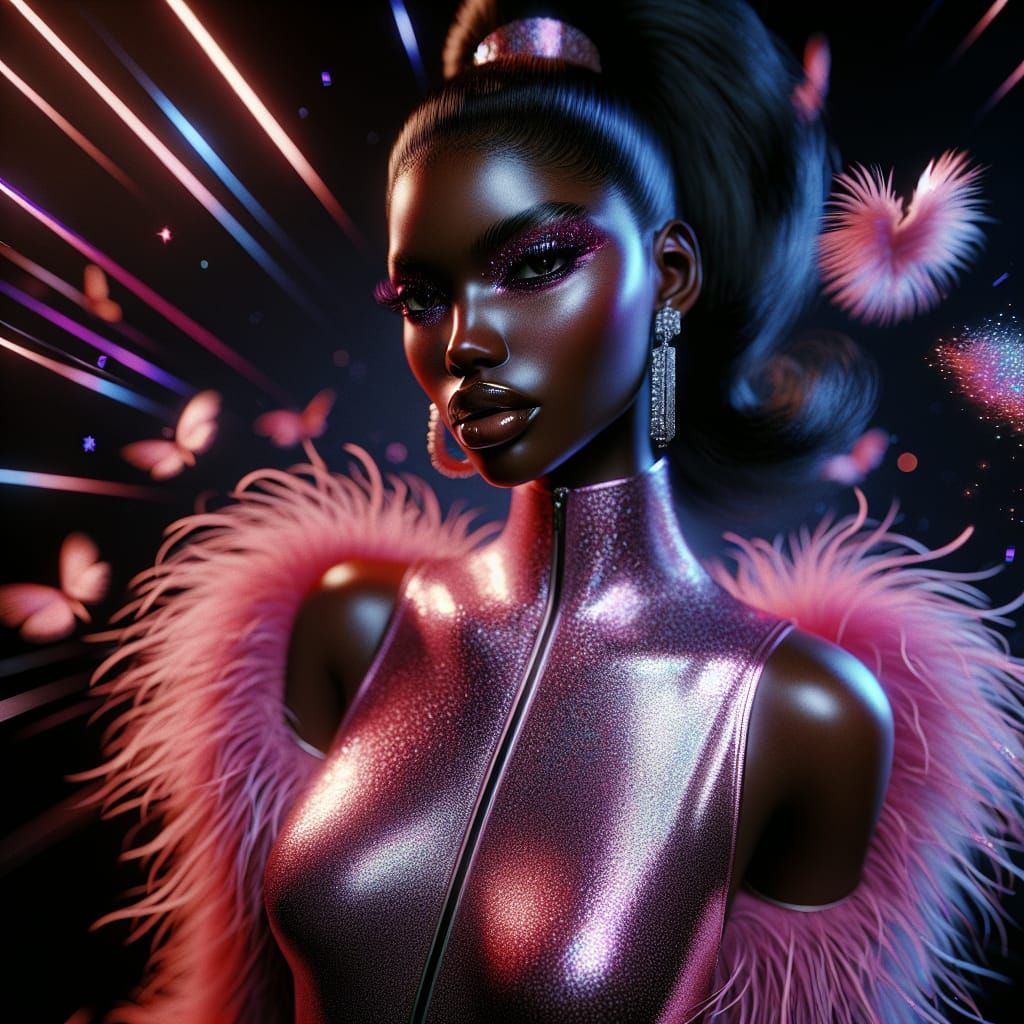 Stunning Woman in Pink Jumpsuit, Barbiecore Aesthetic