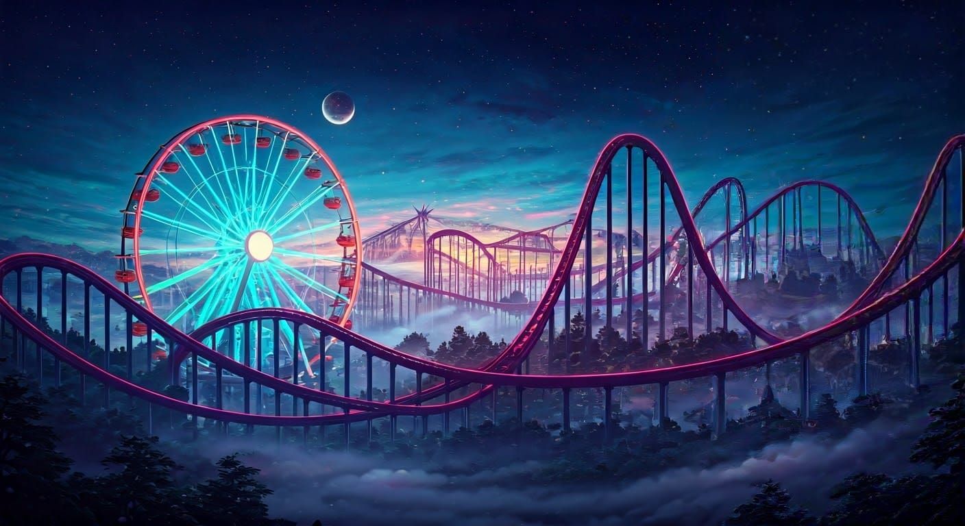 Cosmos Amusement Park in Breathtaking Surreal Style